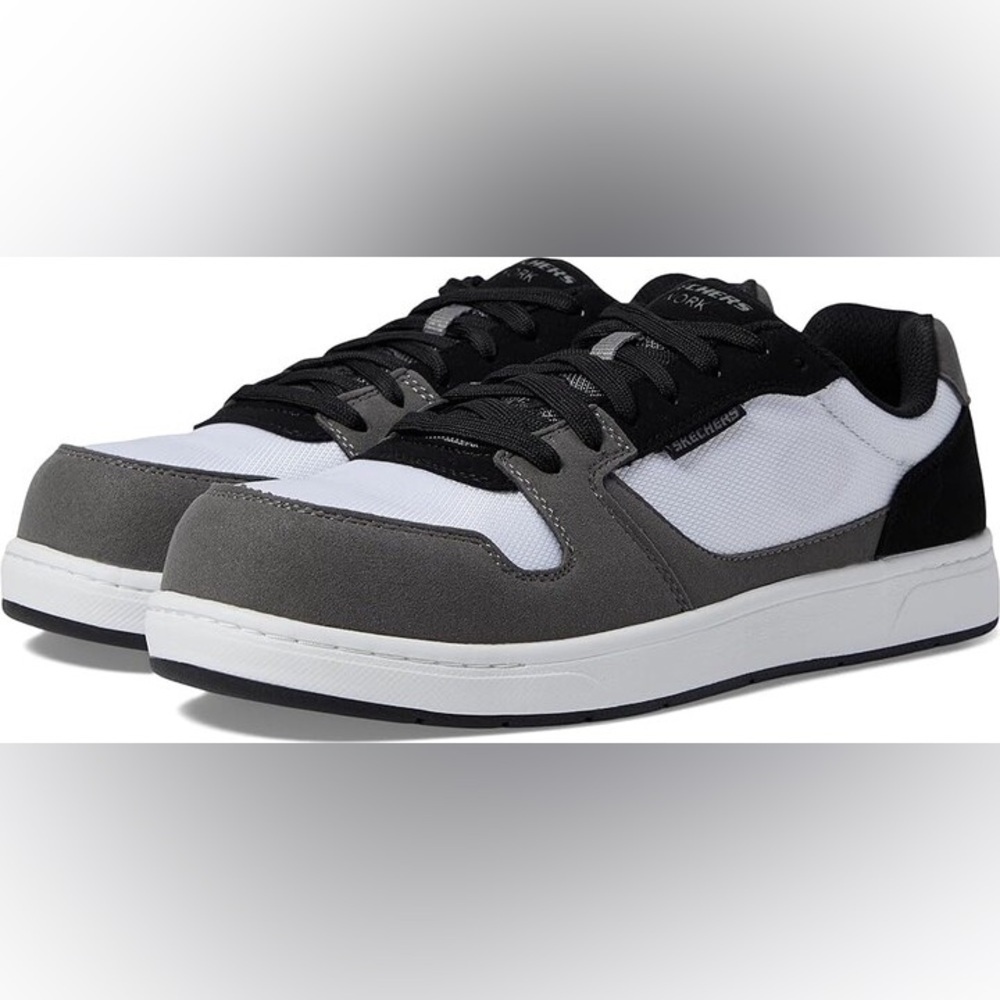 NEW SKECHERS Work Watab Jaggit Comp Toe Industrial Sneakers Gray White Sz 14